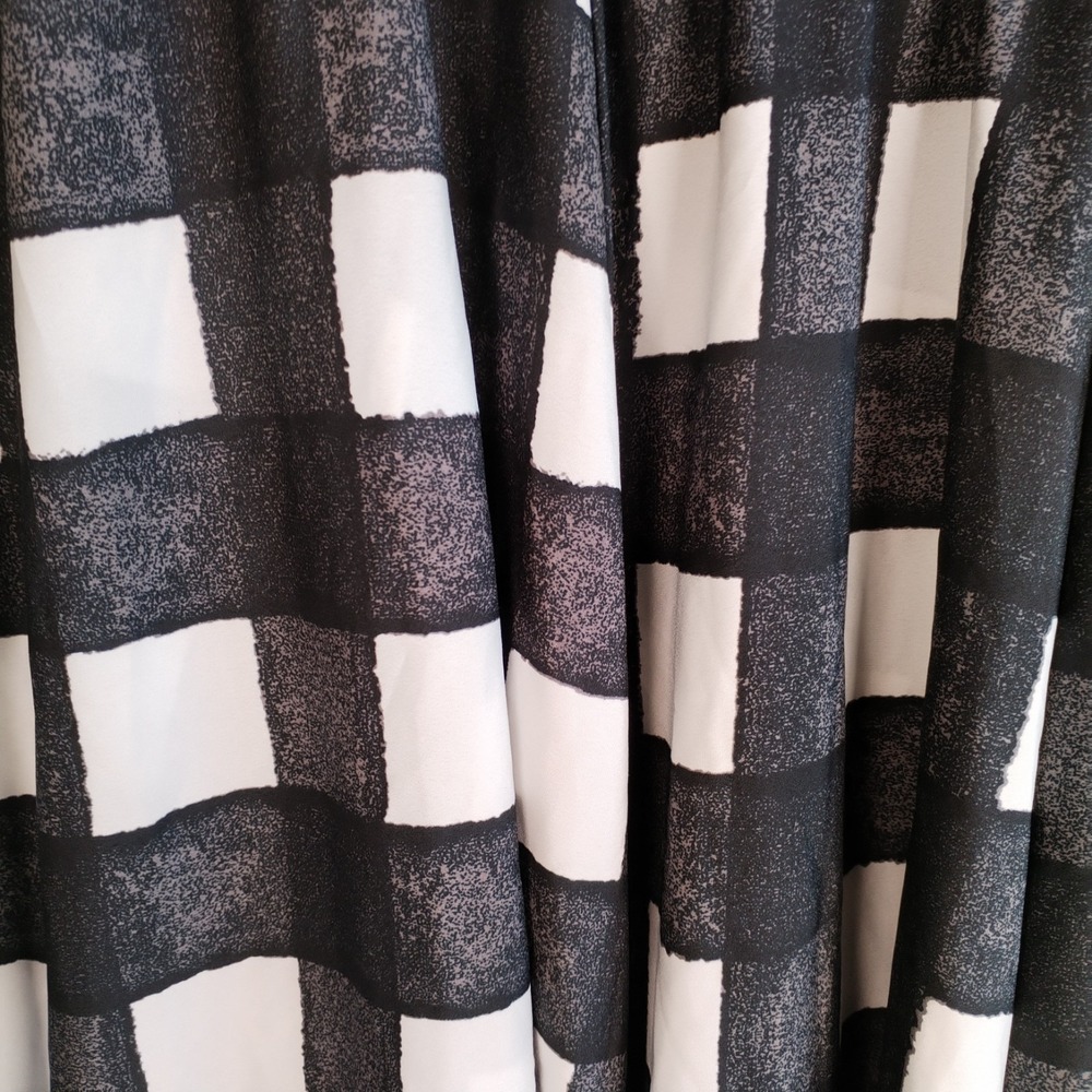Cato Est. 1946 Black White Buffalo Check Plaid‎ Maxi Skirt Large Elastic Waist - Picture 5 of 8